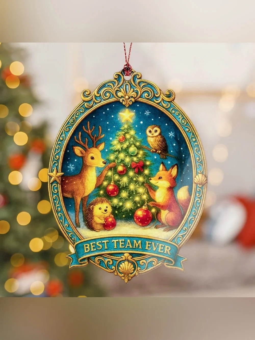 Holiday Ornament - Best Team Ever (Blue/Gold)
